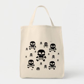 Toon Skull Collage Tote - HALLOWEEN Bags