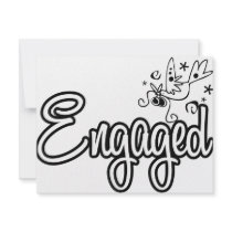 ToonDoveEngaged-Black&White invitations