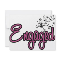 ToonDoveEngagedPink invitations