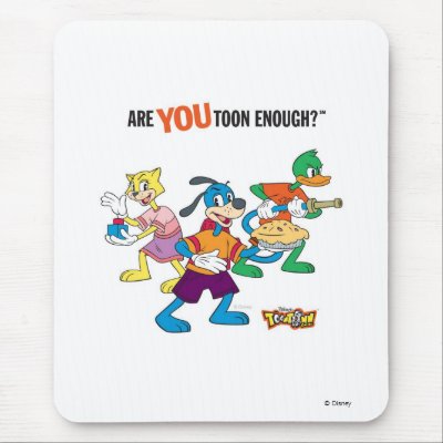 Toontown Flippy, Duck and Cat Are You Toon Enough mousepads