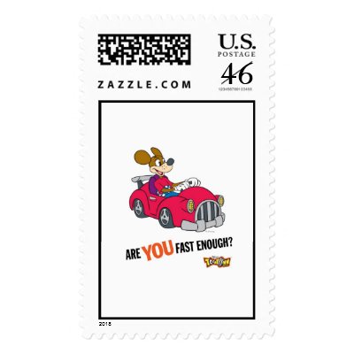 Toontown Kart Racer "Are you fast enough?" Disney postage