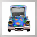 Toot! Toot! the Cute Little Cartoon Car Poster
