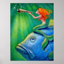 Toot Your Own Seashell- Mermaid! Print