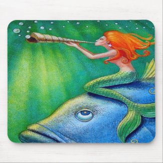 Toot Yur Own Seashell- Mermaid! mousepad