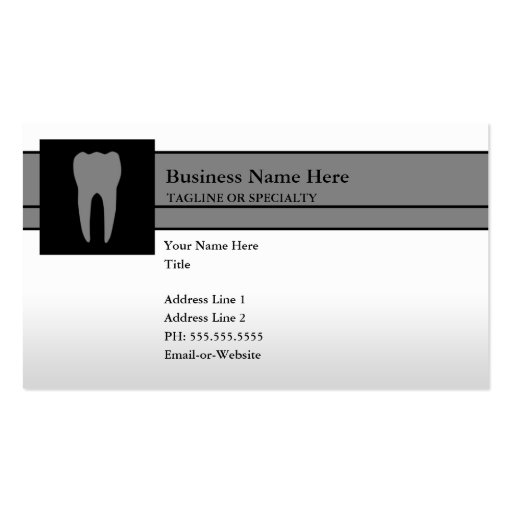 tooth business card templates (front side)