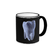 Tooth, computer artwork of a molar tooth coffee mug