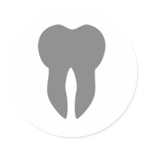 Tooth - dentist round sticker