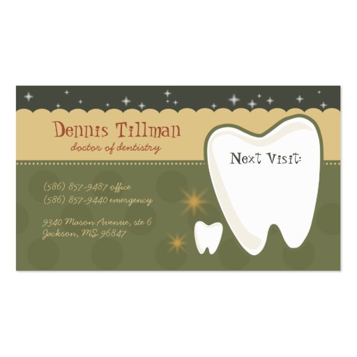 Tooth Fairy Business Cards (back side)