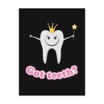 Tooth fairy got teeth postcard