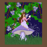 Tooth Fairy Princess on Purple Mushroom Poster posters