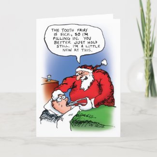 Tooth Fairy Santa Greeting Card