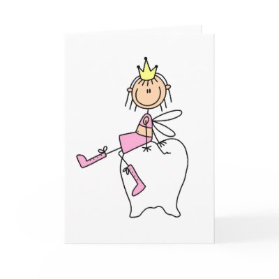 Tooth Fairy Sits On A Tooth Card by stick_figures