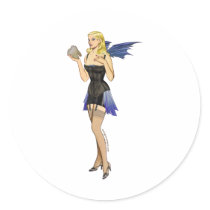 Tooth fairy round stickers