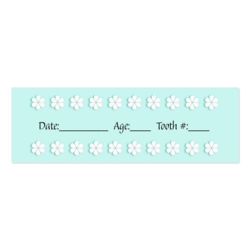 Tooth Fairy Thank You Note Business Card Templates (back side)