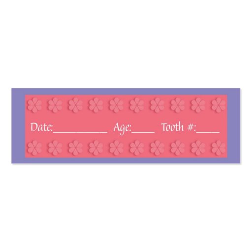 Tooth Fairy Thank You Note Business Cards (back side)
