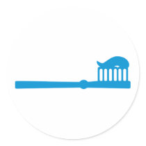 Toothbrush Round Stickers