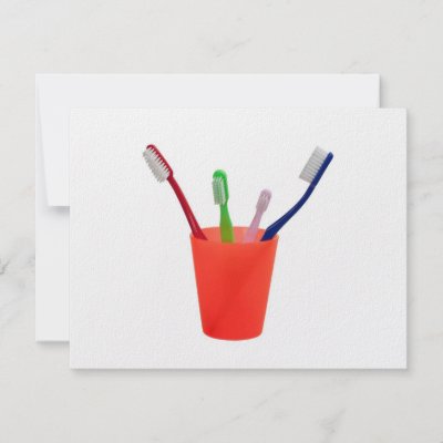 Toothbrushes and cup personalized invitations by joxxxxjo
