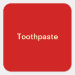 Toothpaste Label/ Square Stickers