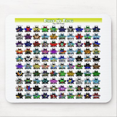 Top 100 Frogs  Mousepad by paintmyfrog