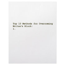 Top 10 Methods for Overcoming Writer's Block letterhead