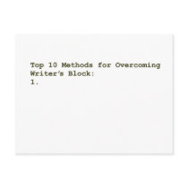 Top 10 Methods for Overcoming Writer's Block postcards