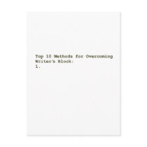 Top 10 Methods for Overcoming Writer's Block postcards