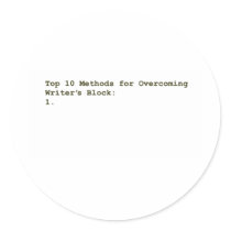 Top 10 Methods for Overcoming Writer's Block stickers