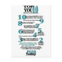 Top 10 PCOS Reasons Postcard by pcostoday Top 10 PCOS Reasons Postcard