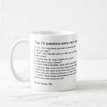 Top 10 questions every male nurse must endure mug