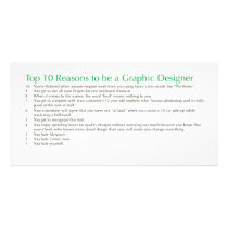 Top 10 Reasons to be a Graphic Designer Personalized Photo Card