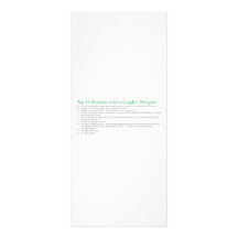 Top 10 Reasons to be a Graphic Designer Full Color Rack Card