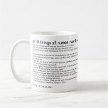 Top 10 things all nurses must know mugs
