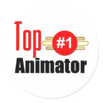 Top Animator Round Stickers