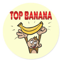 Top Banana Round Stickers