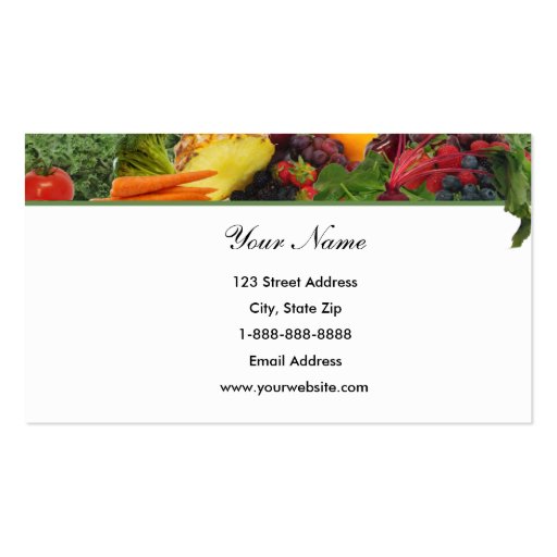 Top Border Fruit - Veggie Business Card
