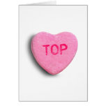Top Candy Heart Greeting Card