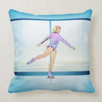 TOP Figure Skating Girl Throw Pillow