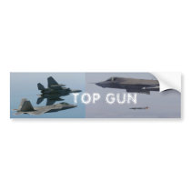 TOP GUN F-15, F-22, F-35 IN FLIGHT BUMPER STICKERS