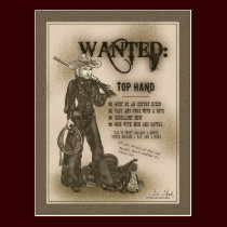 Top Hand Cowgirl Postcard postcards