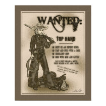 Top Hand Cowgirl Poster posters