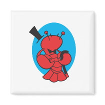 top hat and bowtie lobster fridge magnet