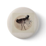 Top Hat and Cane Flea Pinback Buttons