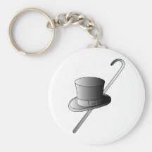 Top Hat and Cane Key Chains