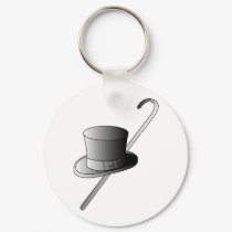Top Hat and Cane keychains by White_Wedding Top Hat and Cane keychains