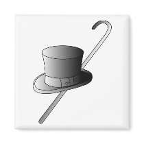 Top Hat and Cane magnets by White_Wedding Top Hat and Cane magnets