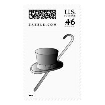 Top Hat And Cane postage by White_Wedding Top Hat And Cane postage