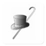 Top Hat and Cane Sticker