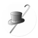 Top Hat and Cane stickers by White_Wedding Top Hat and Cane stickers