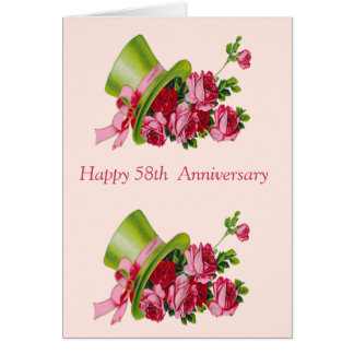 58th Anniversary Cards, 58th Anniversary Card Templates, Postage
