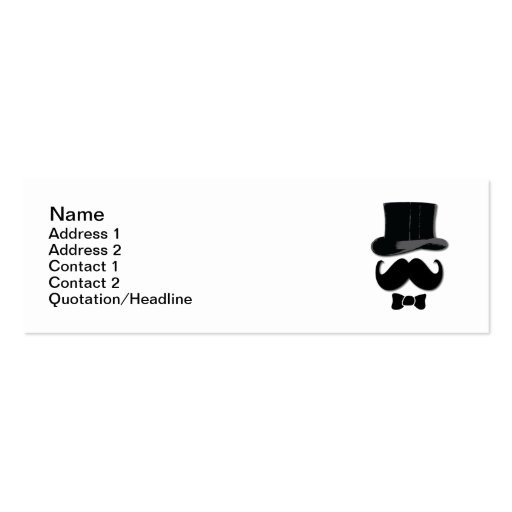 Top Hat and Mustache Business Card Templates (front side)